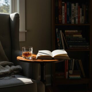一人週末の過ごし方：洋酒とともに始める至福の読書時間