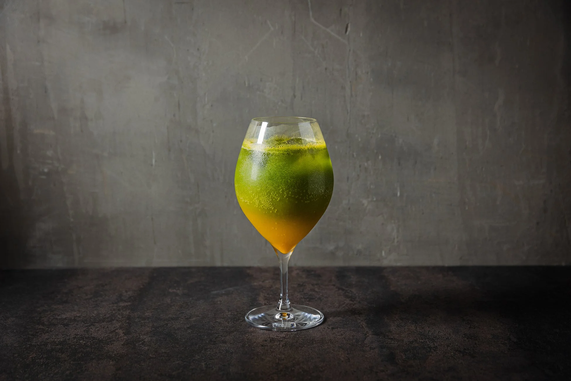 八女茶のエスプーマと貴醸酒のパッション利休ハイボール