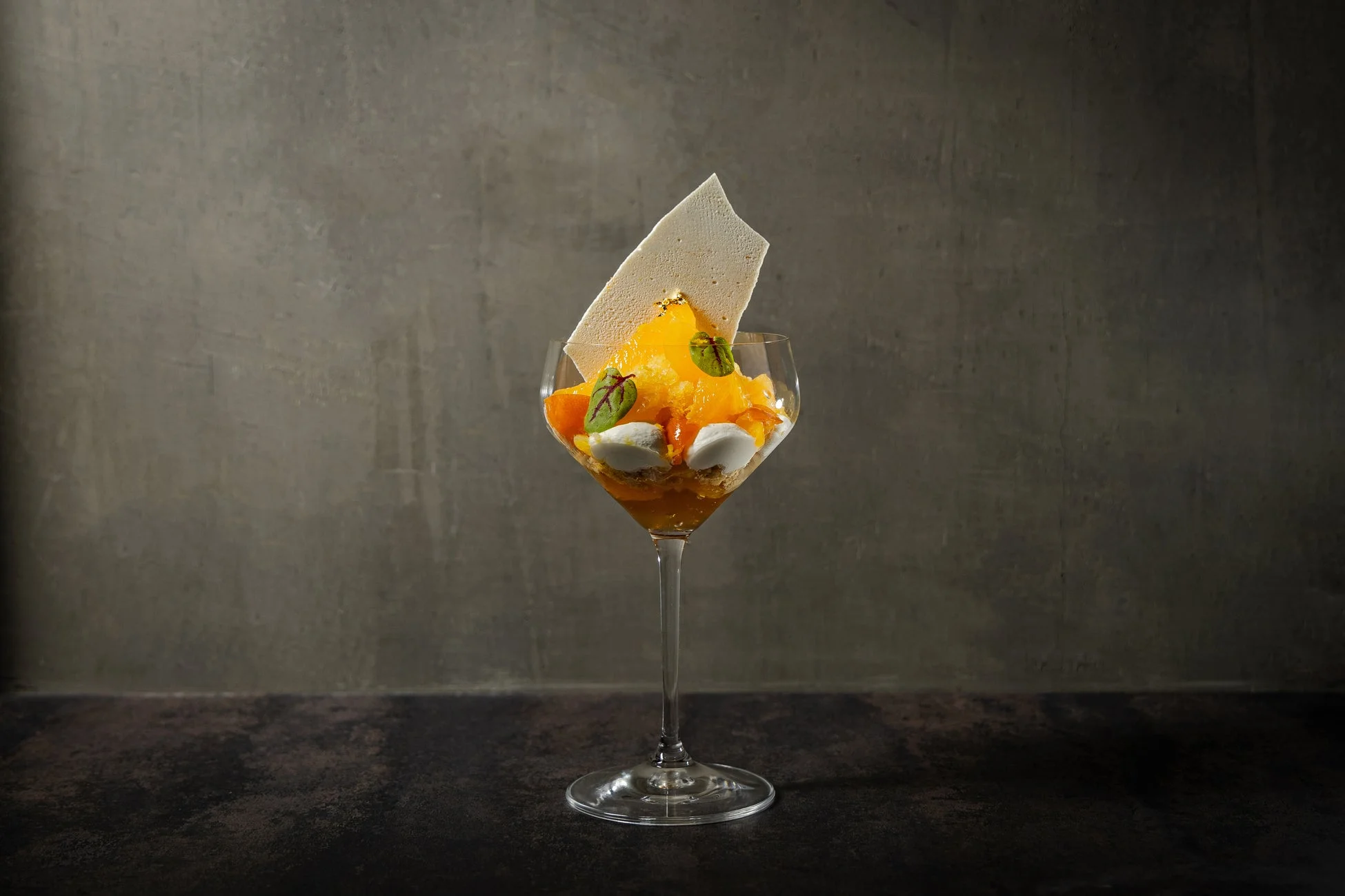 1月限定パフェ『和柑橘とゆずと新酒のバヴァロワパフェ』