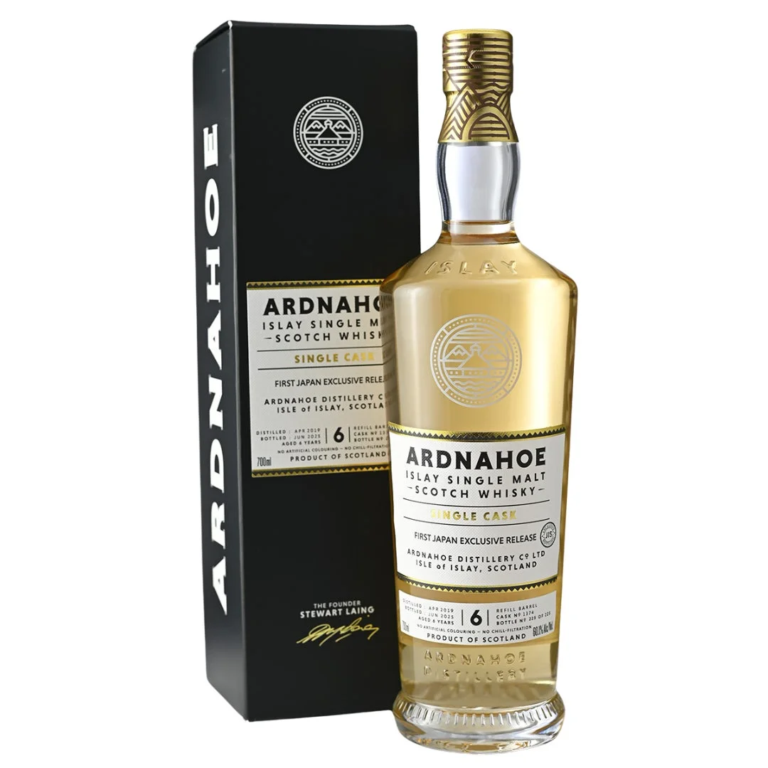 アードナッホー 日本限定シングルカスク ボトルと箱