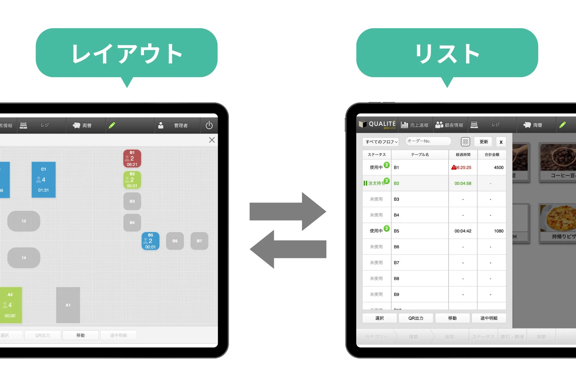 poscube レイアウトとリスト表示の切り替え
