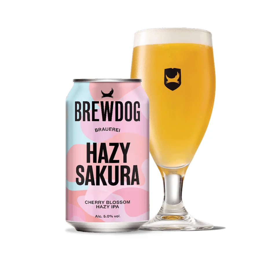 BREWDOG HAZY SAKURAの缶とグラス
