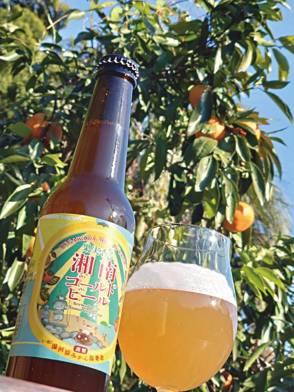 湘南ゴールドビールとグラス