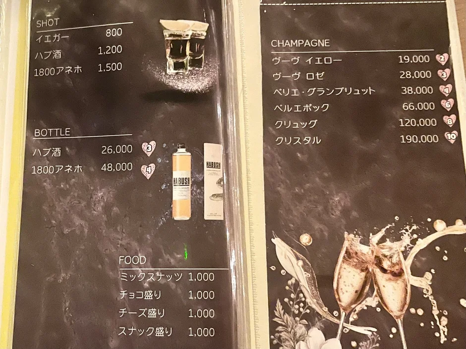 BAR FAMILYのショット・ボトル・フードメニュー