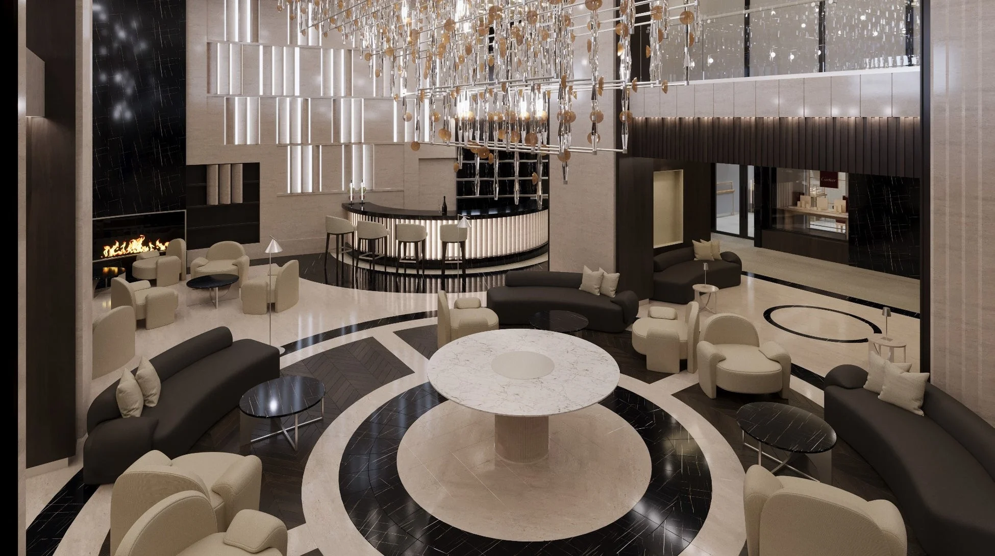 豪華なラウンジとバー