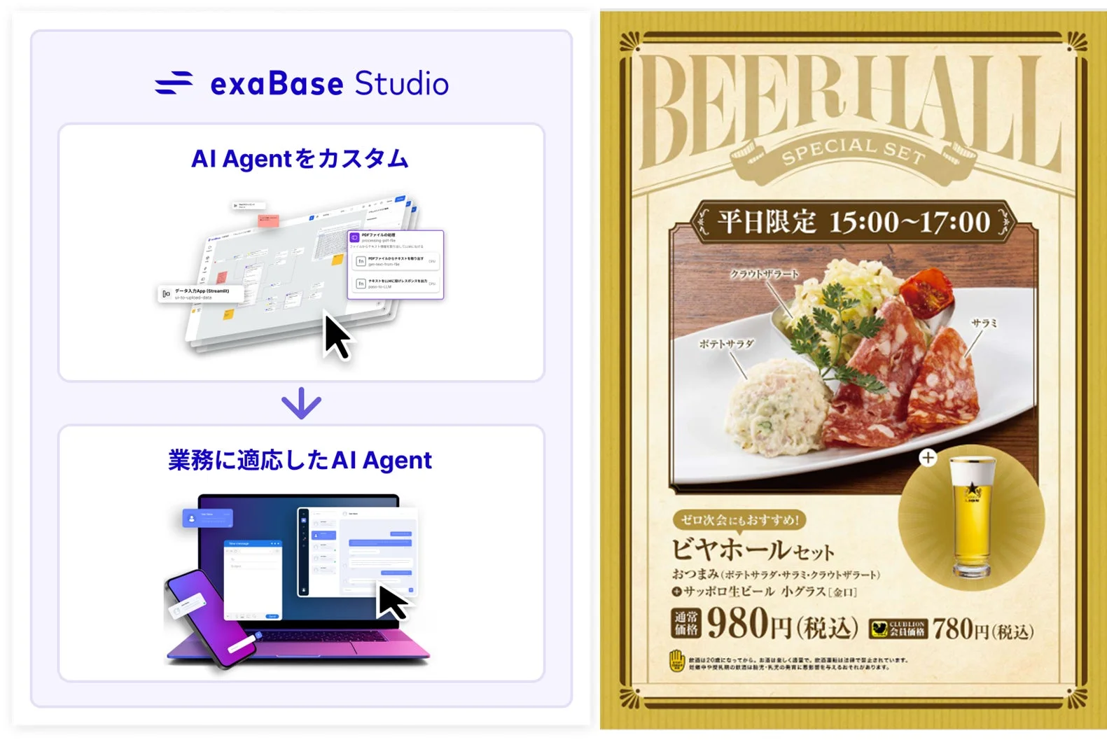 銀座ライオン 渋谷マークシティ店とAIエージェントの紹介