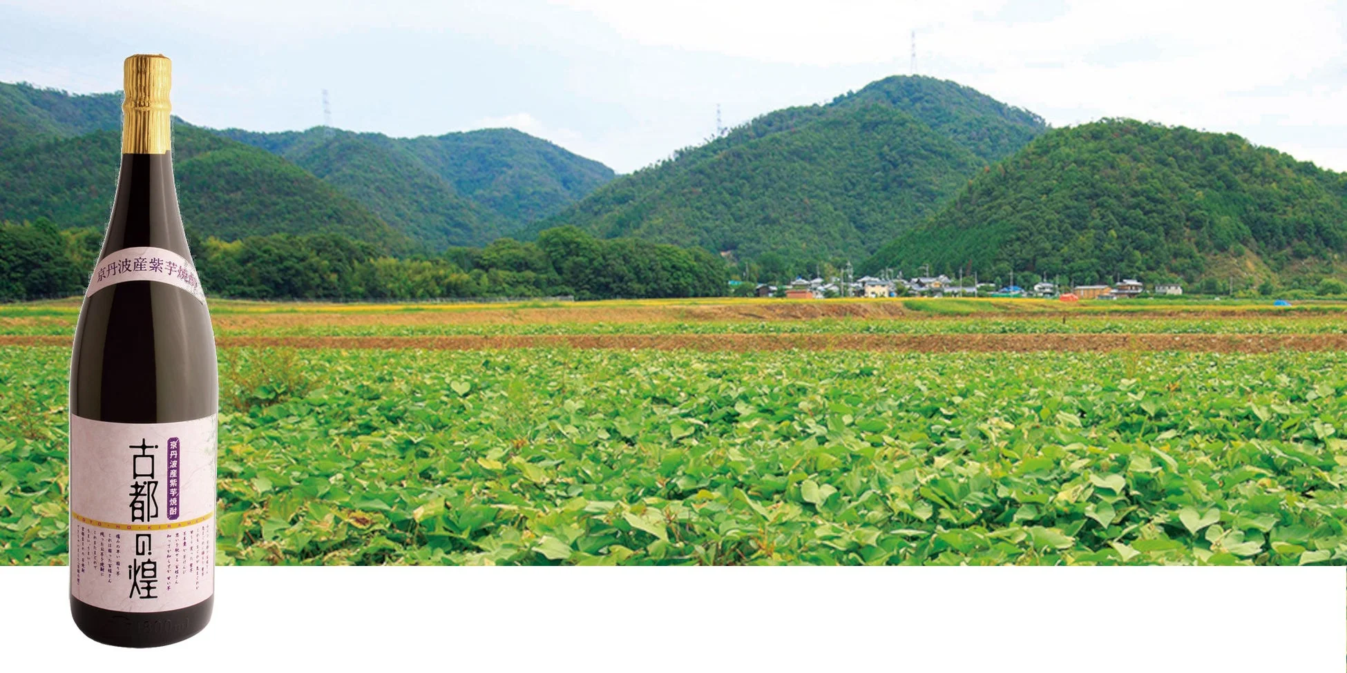 亀岡蒸留所の背景にボトル