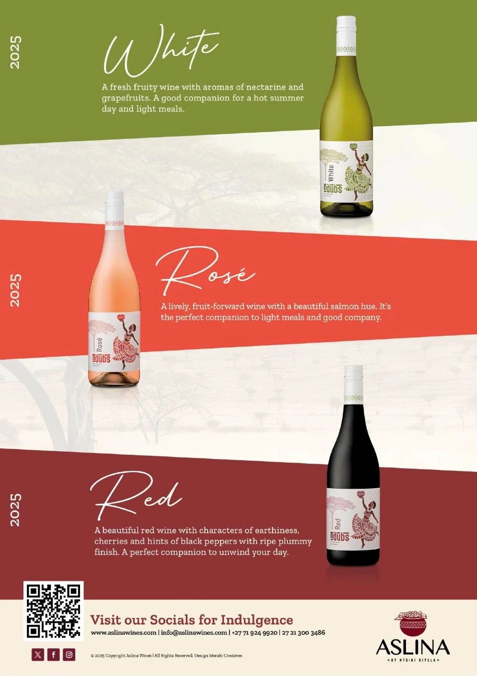 白、ロゼ、赤ワインの広告