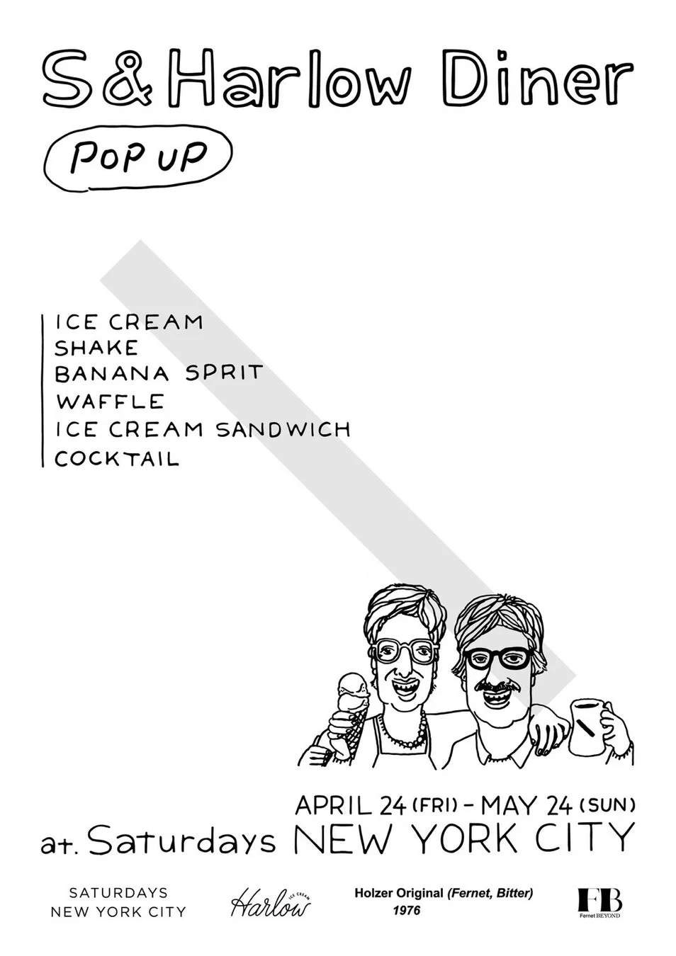 S&Harlow Dinerポップアップイベントポスター