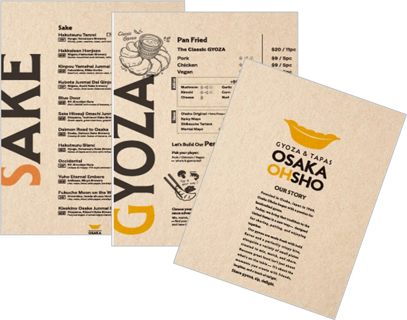 「大阪王将」のメニューが写っており、酒と餃子の両方が提供されていることが分かります。