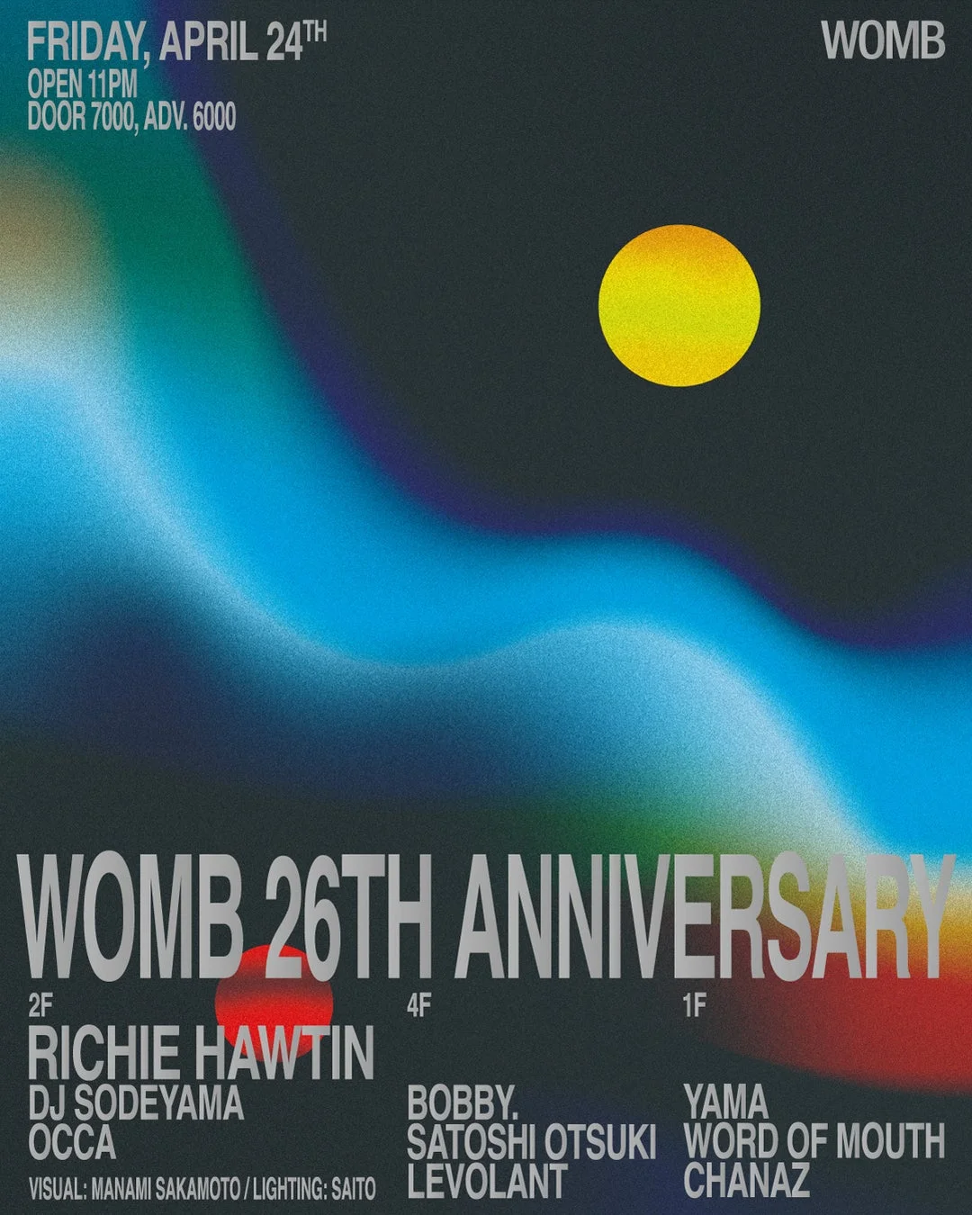 WOMB 26TH ANNIVERSARY PARTY フライヤー