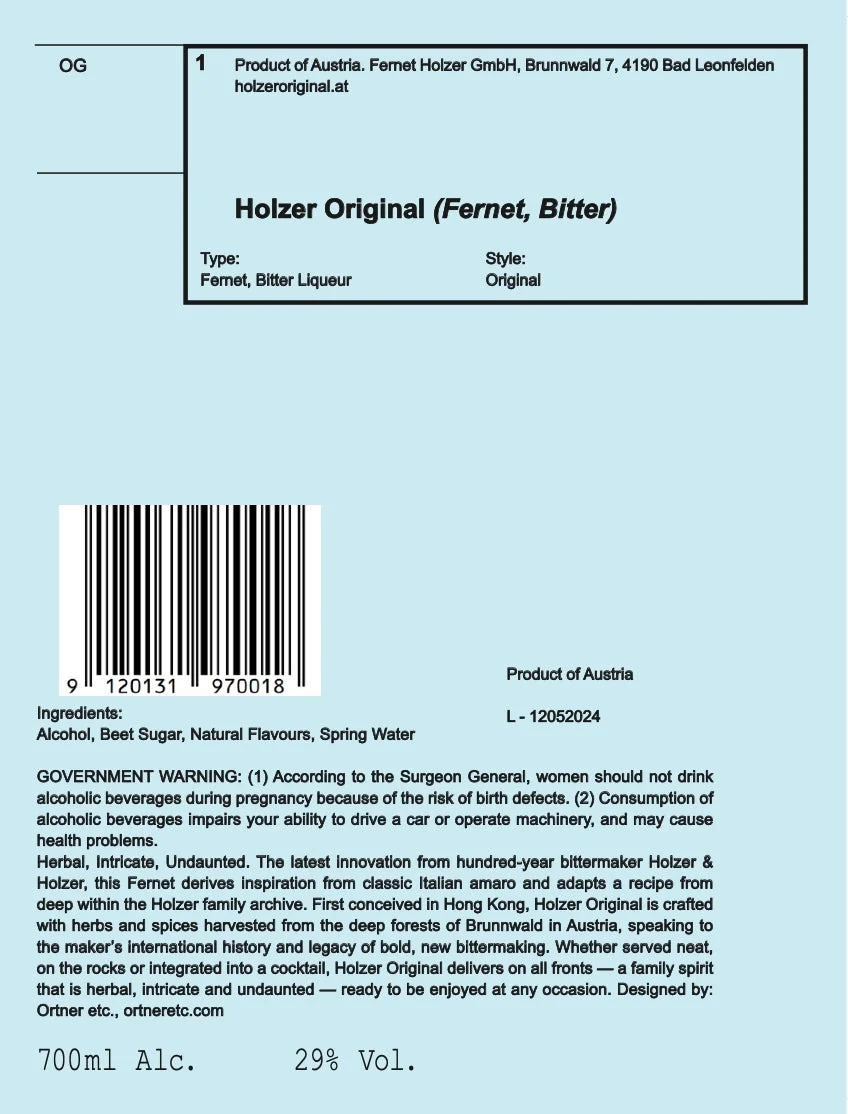 Holzer Originalのラベル詳細