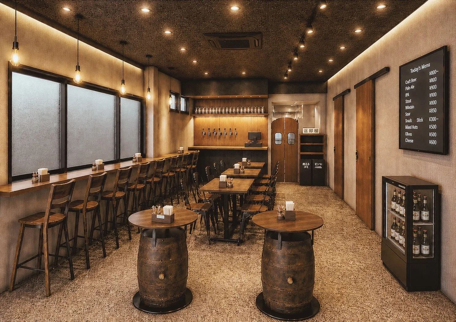 モダンな雰囲気のクラフトビールバーの店内