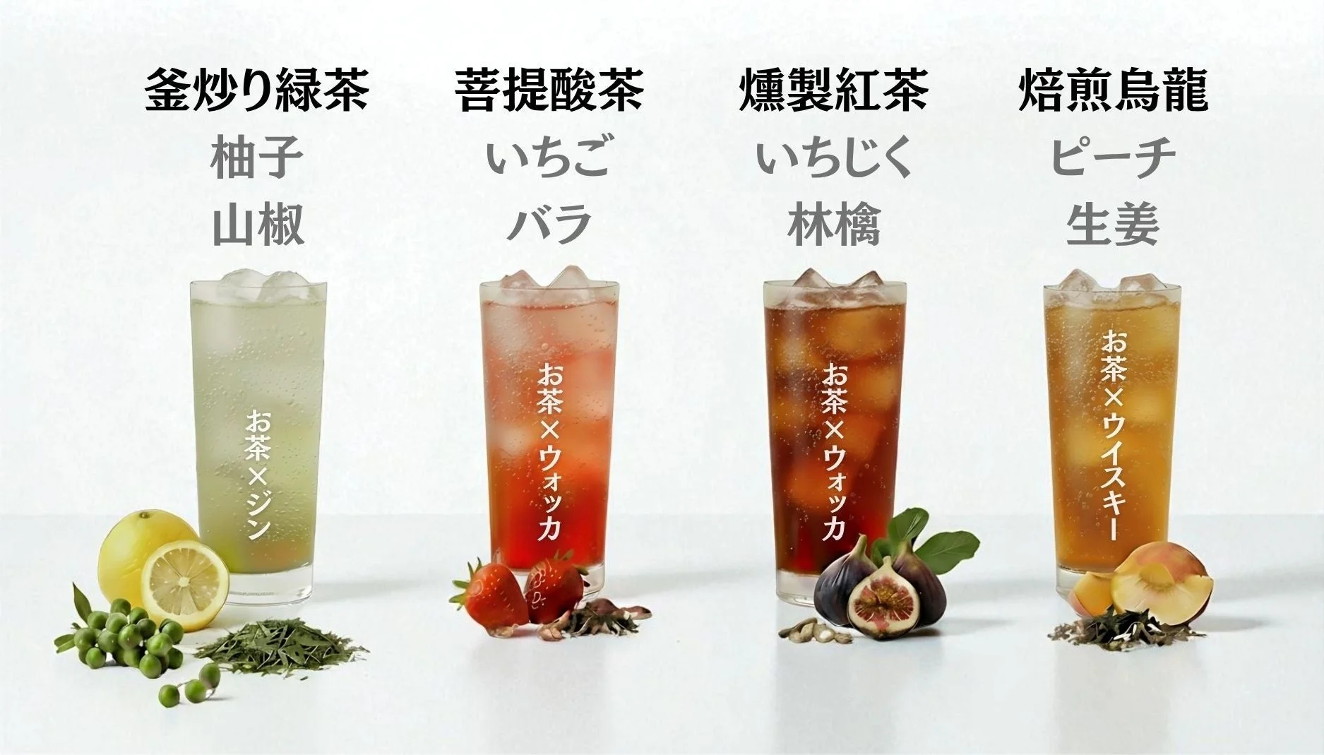 ティーカクテルのメニュー例