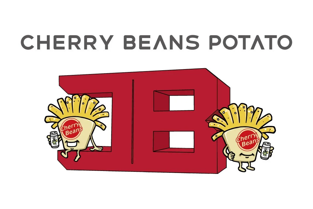 CHERRY BEANS POTATOのロゴとフライドポテトのキャラクター