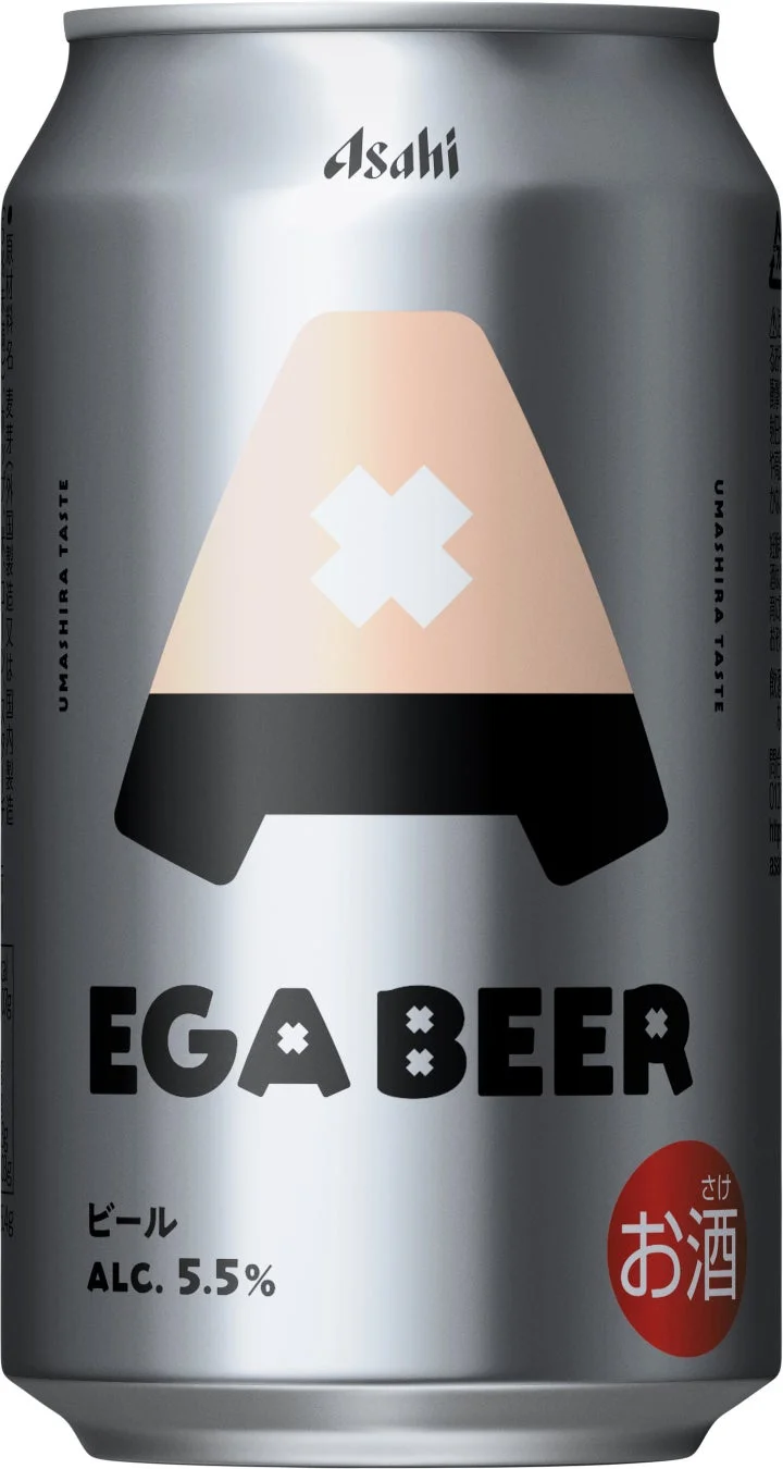 アサヒEGA BEER Aの銀色の缶
