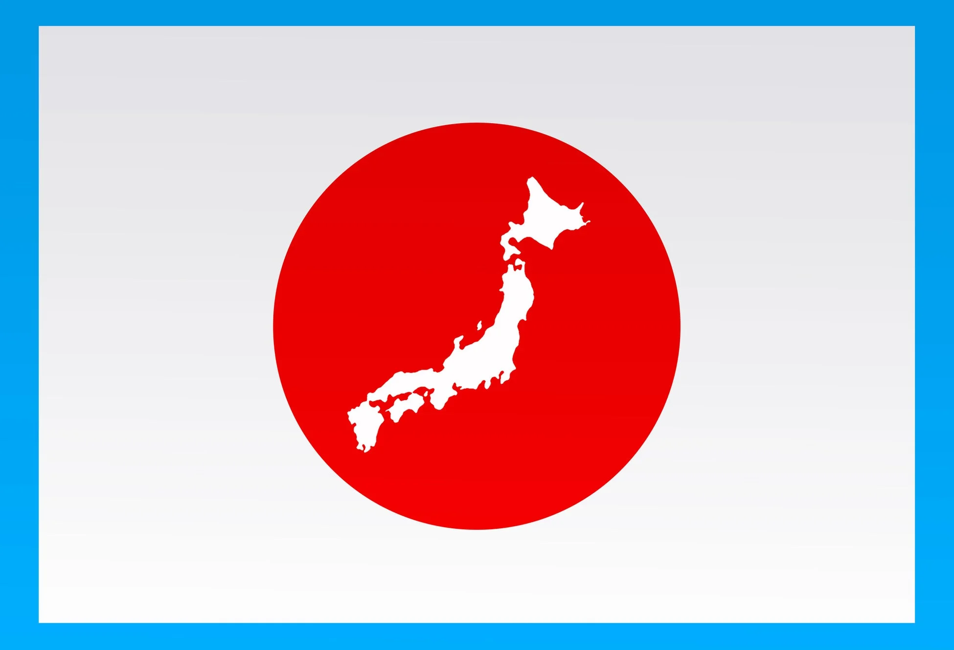 日本の国旗と日本列島の地図