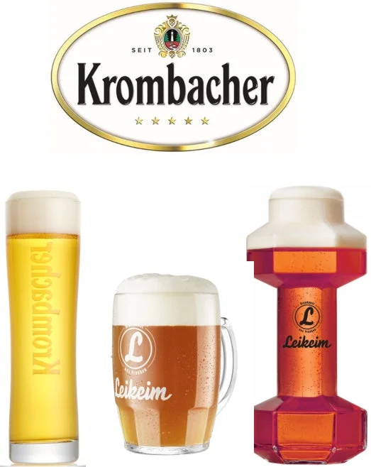 KrombacherとLeikeimのビールグラス