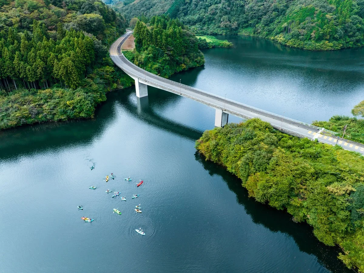 常陸大宮市の湖と橋