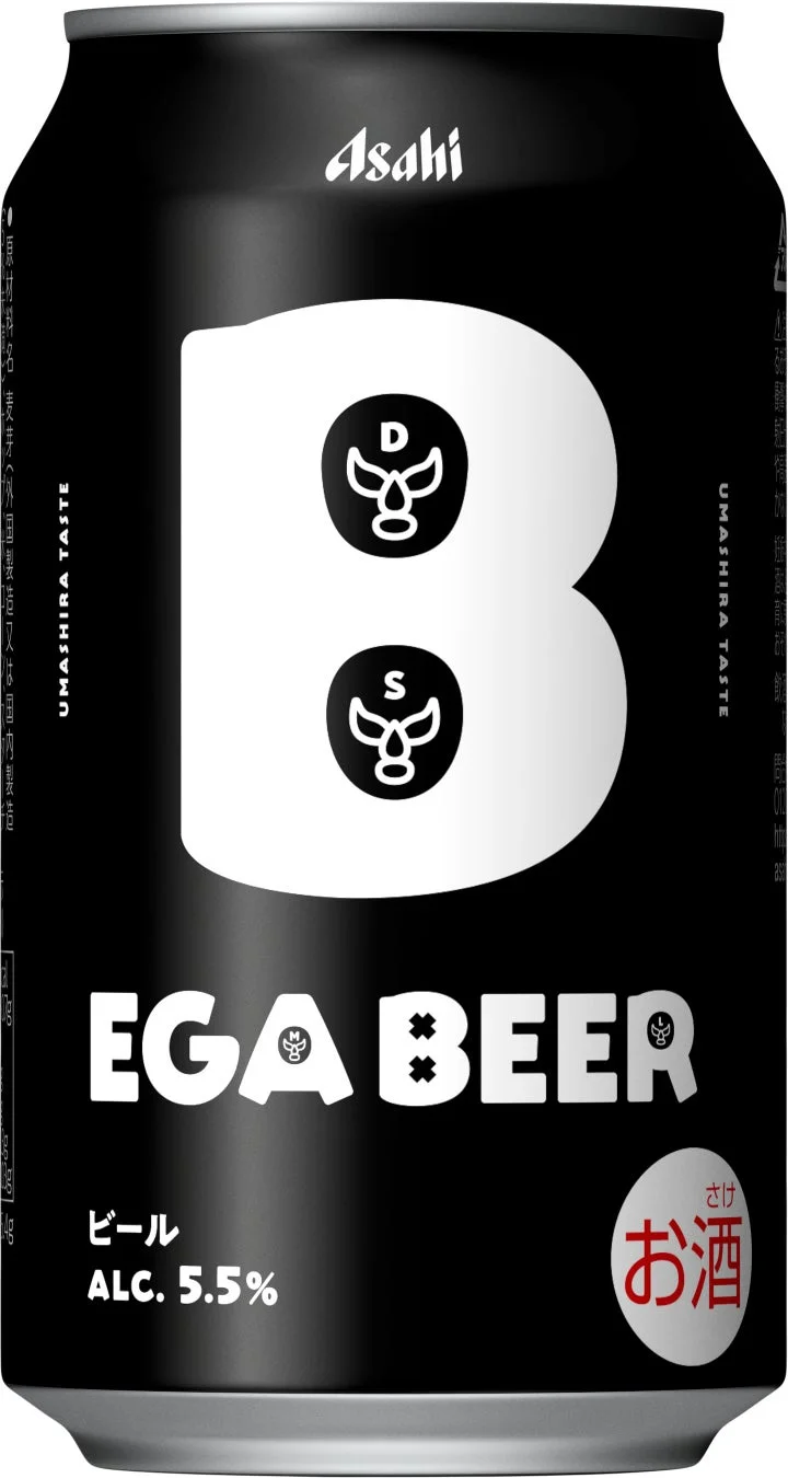 アサヒEGA BEER Bの黒い缶